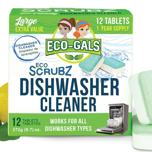 Eco-Gals Dishwasher Cleaner - 12 Tablets - 12 Month Supply - Unscented