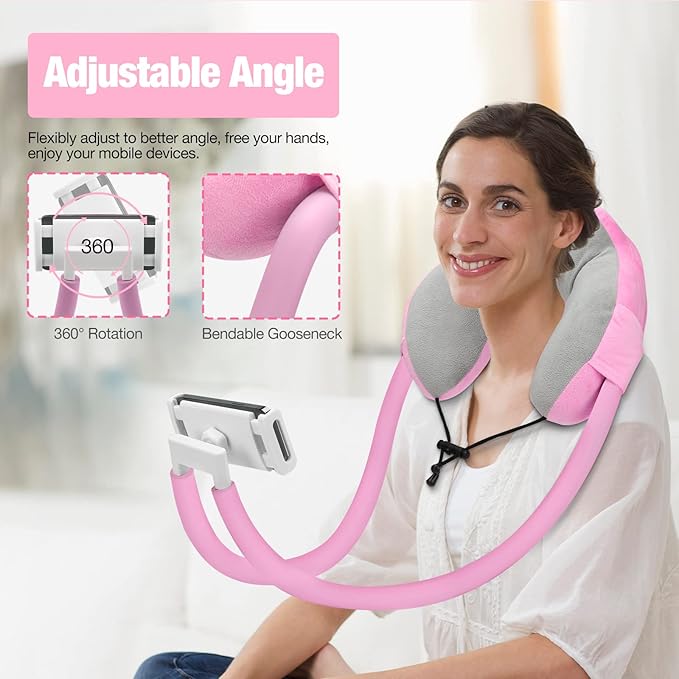 MoKo Neck Phone Holder, Lazy Gooseneck Phone Pillow Holder Bracket, 360°Rotate Phone Tablet Stand for 5.5-11" Device, fits iPhone 17/17 Air/17 Pro/17 Pro Max, iPhone 16/Pro/Pro Max/Plus, iPhone 15/Pro