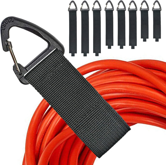 Skiennix Extension Cord Organizer - 8 Pack Heavy-Duty Storage Straps for Cables & Hoses | Triangle Buckle Design