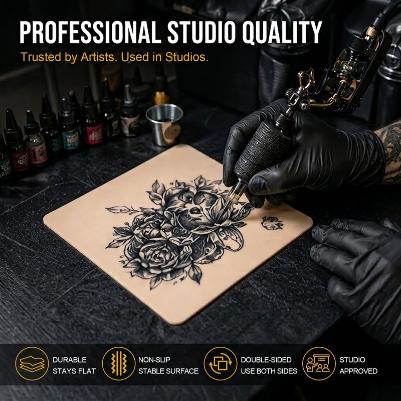 3MM Fake Skin and Transfer Paper Kit - Jconly 30pcs Tattoo Skin and Transfer Paper Kit Includes 10pcs Best Silicone Thick Skin Double Sided, 20Pcs Stencil Paper Tattoo Supplies Tattoo Kit