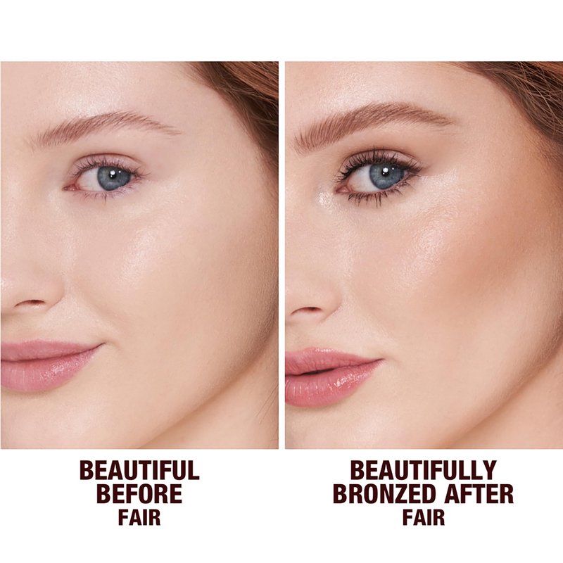 Charlotte Tilbury Beautiful Skin Face Makeup & Body Cream Bronzer - Hydrating Hyaluronic Acid & Pro Vitamin D3 to Blur for a Sun-Kissed Glow - Up to 16Hr Wear, Sweat & Humidity Proof - 1 Fair