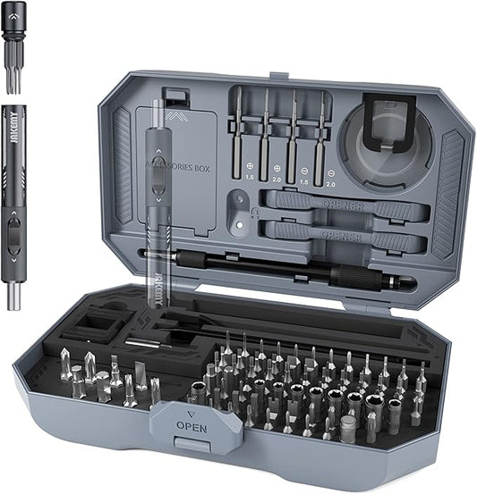 All Metal Small Ratchet Screwdriver Set, JAKEMY Portable Ratcheting Screwdriver Kit with 90 Magnetic Bits and Opening Pry Tool for Laptop, Computer, MacBook, Phone, Watch, Console, Eye Glasses, DIY