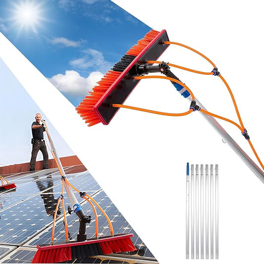 9m/30FT Water Fed Pole Kit with Telescopic Brush and 20m Hose for Home and Commercial Window Cleaning Car Wash and Solar Panel Cleaning Brush Included