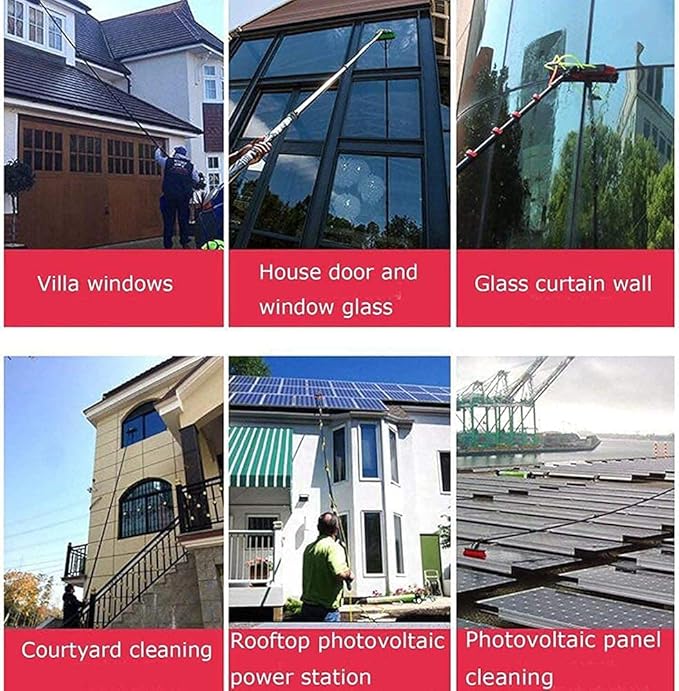 Solar Panel Cleaning Kit 12M Water Fed Telescopic Brush for Window Conservatory Roof and More