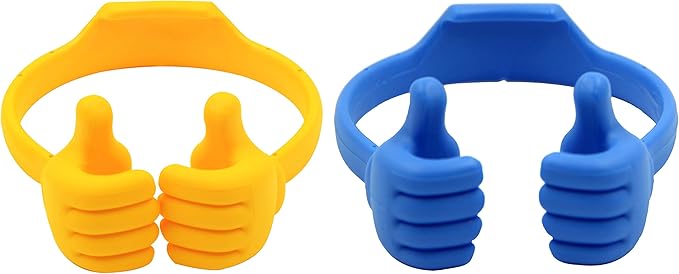 Honsky Cell Phone Stand Holder 2-Pack,Thumbs Up Lazy Phone Stand,Universal Adjustable Flexible Dock for All Phones & Tablets,Cute Perfect Valentine's Day Gifts for Him/Her,Gifts for Couples,Blue