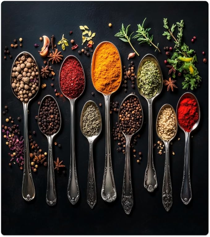 Spices Herbs Spoons Dishwasher Magnet Cover Decorative Refrigerator Covers Magnetic Reusable Dishwasher Door Cover Kitchen Appliance Sticker Cover 23x26Inch