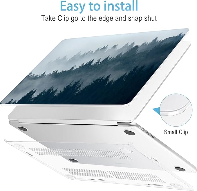 Mektron for 2026 MacBook Air 13-inch M5 Laptop Case A3449 with 13.6-inch Liquid Retina Display Fits 2025 A3240 M4 2024 A3113 M3 2023 A2681 M2 Printed Shell for MacBook Air 13.6", Misty Forest C132