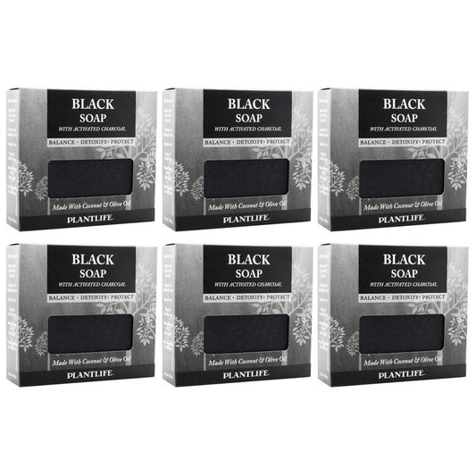 Plantlife Black 6-Pack Bar Soap - Moisturizing and Soothing Soap for Your Skin - Hand Crafted Using Plant-Based Ingredients - Made in California 4.5oz Bar