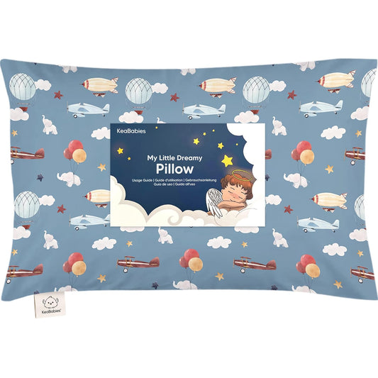 My Little Dreamy Toddler Pillow - Organic Cotton Travel Bed Pillow with Soft Pillowcase | 13x18, Machine Washable, Ages 2-5