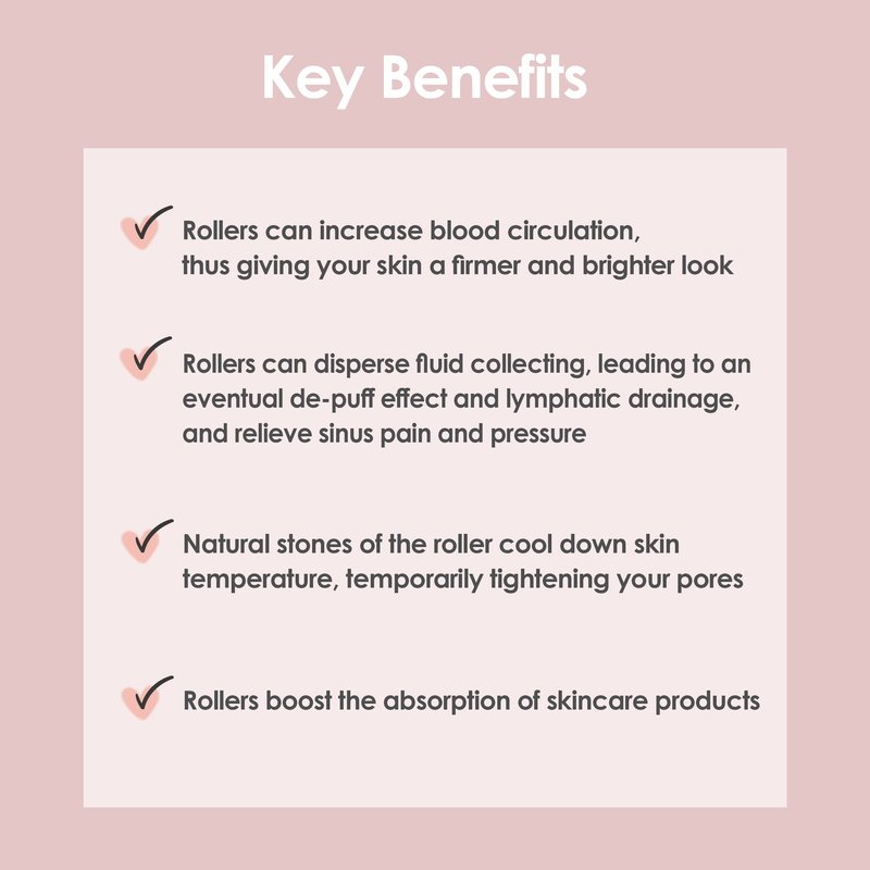 glowiest Rose Quartz Roller for Face, Eye and Neck: Facial Massager -100% Natural Rose Quartz | Lymphatic Drainage | Improving Fine Lines