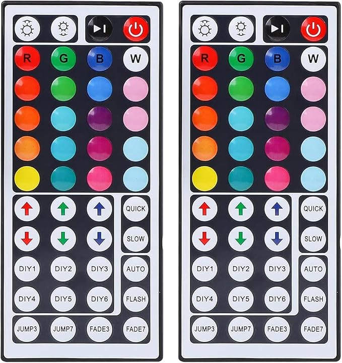 44 Key RGB LED Strip Light Remote Controller, IR Remote Controller Replacement for SMD 5050 3528 2835 RGB LED Light Strip Lights (2)