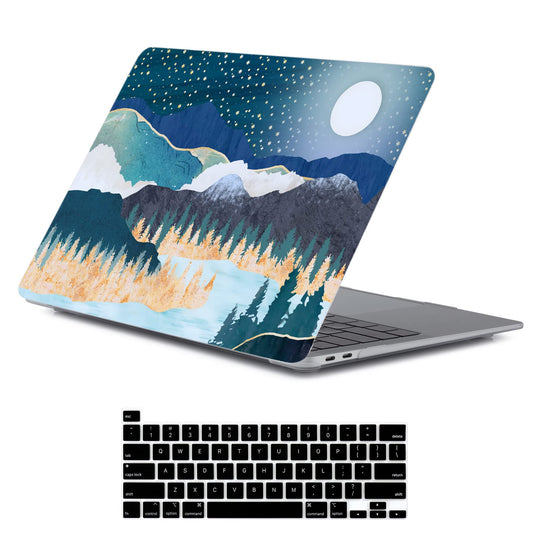 LanBaiLan Compatible for MacBook Pro 13 inch with Touch Bar 2022 2020 2019 2018 2017 2016 Release M1 M2 A2338 A2289 A2251 A2159 A1989 A1706 A1708, Laptop Hardshell Case and Keyboard Cover, Art Scenery
