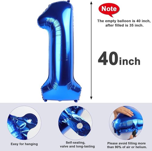 40 Inch Dark Blue Foil Balloon - Happy 25th Birthday Decorations for Women | Large Number 25 Party Supplies