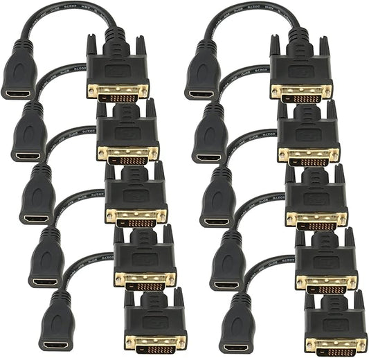 Anbear Bi-Directional HDMI Female to DVI-D(24+1) Male Adapter, 1080P DVI to HDMI Conveter (10, Black)