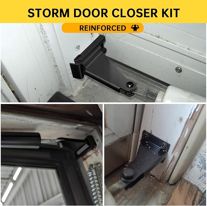 Thickened Storm Door Closer Bracket，Repair Jamb Bracket Compatible with Andersen，Durable Screen Door Closer Replacement Parts Kits with Emco/Larson/Pella, Protecting Doors from Damage from Winds