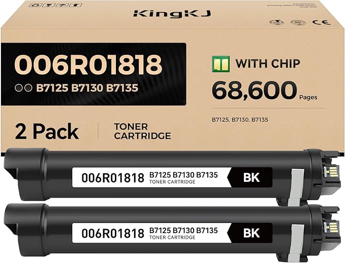 KingKJ Versalink B7125 B7130 B7135 Black High Capacity Toner Cartridge 2-Pack