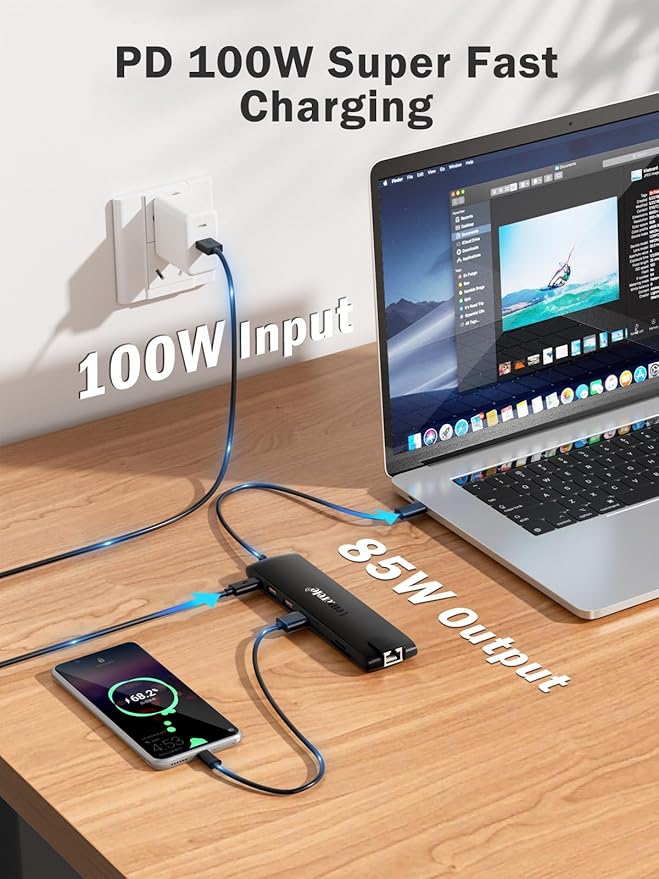 Lemorele 13-in-1 USB C Docking Station with Triple Display, 2X 4K HDMI, VGA, 100W PD, 6 USB Ports (incl. USB-C 3.2), Gigabit Ethernet, SD/TF Reader, 3.5mm Audio for MacBook/Windows