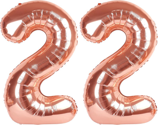 Regine Switzerland 40-Inch Rose Gold Number Balloons - Perfect Birthday Party Decorations & Anniversaries