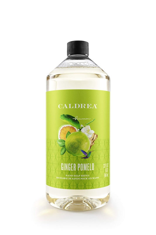 Caldrea Hand Soap Refill, Aloe Vera Gel, Olive Oil and Essential Oils to Cleanse and Condition, Ginger Pomelo Scent, 32 oz