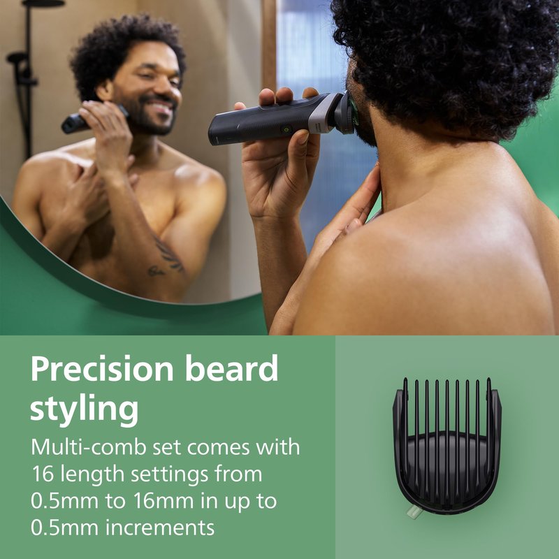 Philips Norelco All-in-One 18-Piece Trimmer 5000 Series - Shaver and Clipper for Face, Hair & Body, Self-sharpening Titanium Coated Blades, 16 Length Settings (0.5-16 mm), Wide Hair Clipper, MG5970/49