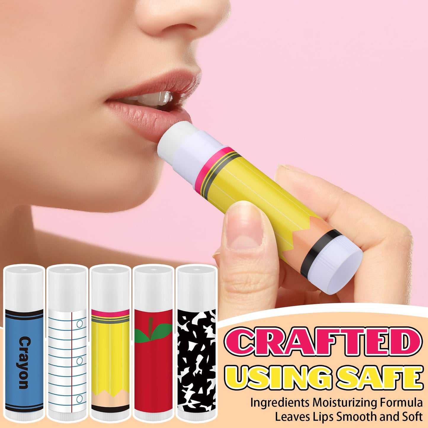 Sacubee 60 Pack Back to School Teacher Employee Appreciation Gift Bulk Lip Balm Employee Staff Appreciation Lip Balm Teacher Staff Team Thank You Gift Inspirational Party Favor for Women Men (Fresh)