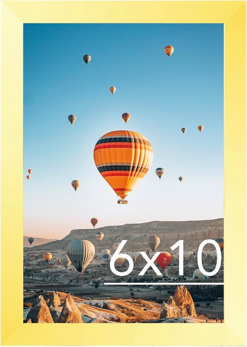 JCJMY Gold 6x10 Picture Frame - Versatile Wall Hanging or Tabletop Display with Shatter-Resistant Plexiglass