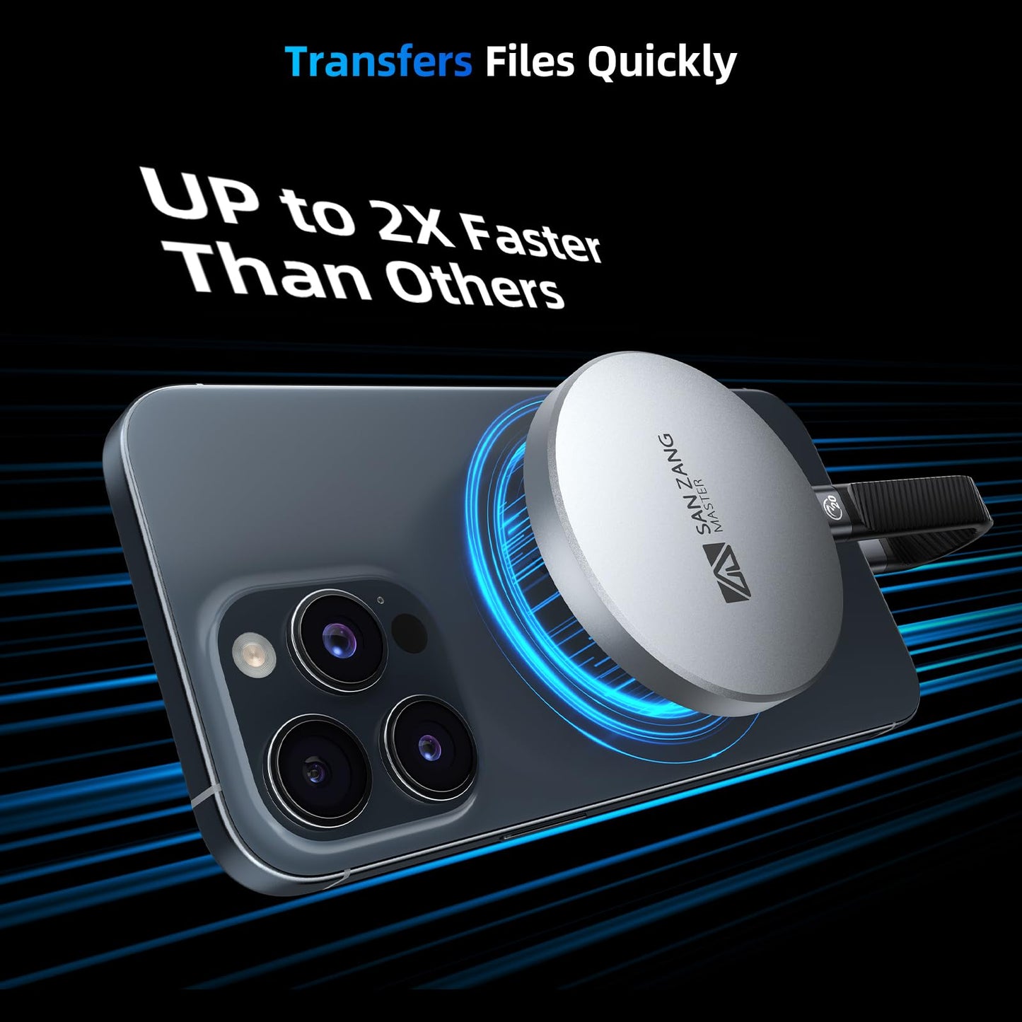 SAN ZANG MASTER Magnetic Portable Solid State Drives: Ultra-Thin, Portable Design for Secure Grip, Easy Connectivity, and Reliable Performance (1, TB)