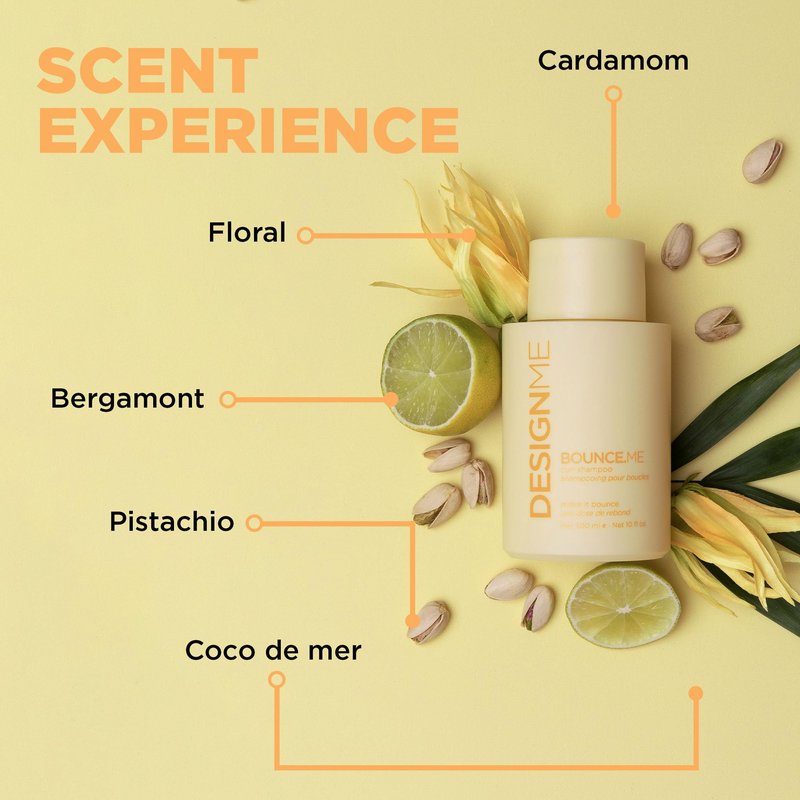 Design.Me BOUNCE.ME Shampoo | Curl-Defining, Anti-Frizz Formula for All Curl Types| Nourishing with Kukui Nut Seed and Buriti Oil | Boost Shine, Moisturizes Hair