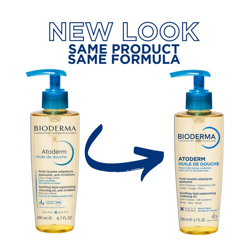 Bioderma - Atoderm - Cleansing Oil For Very Dry Sensitive Skin - Face and Body - Soothes Discomfort - 6.7 Fl Oz (Pack of 1)