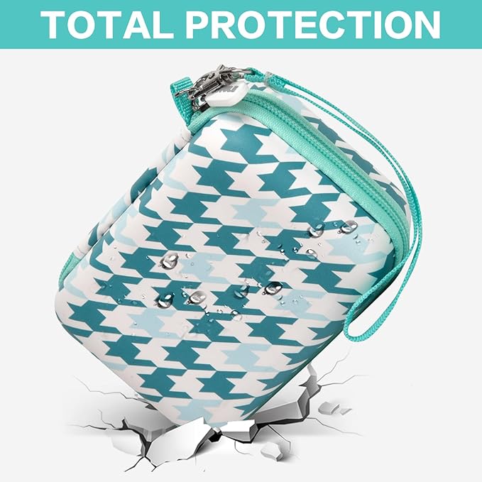 PAIYULE Hard Carrying Case for Phomemo D30 D35 Label Maker, Label Printer Case for Nelko P21, for NIIMBOT D110 D11, for Marklife P11 P12, for SUPVAN E10 Storage Bag with Mesh Pocket (Grid)