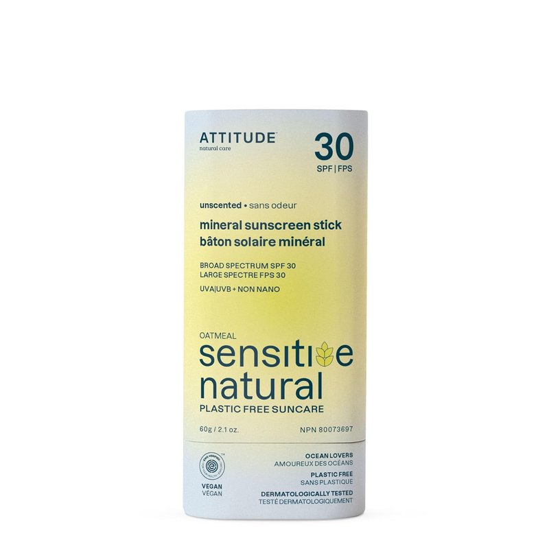 Mineral Sunscreen Stick SPF 30 for Sensitive Skin | EWG Verified, Plastic-Free, Zinc Oxide, 2.1 Oz