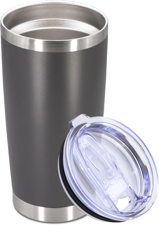 Skiennix 20oz Stainless Steel Tumbler - Vacuum Insulated Travel Mug for Hot & Cold Drinks | Grey