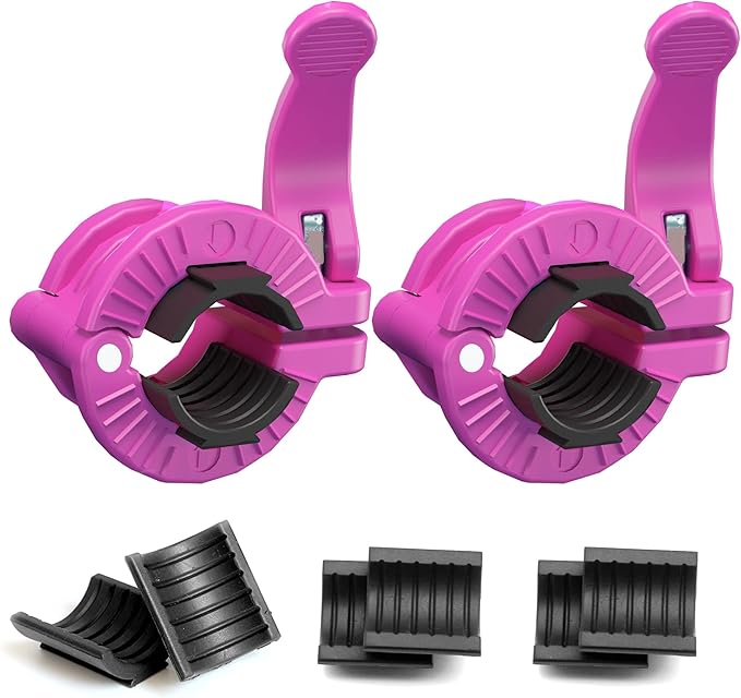 MAXRICH Barbell Clamp 1 inch Multiple Sizes & Adjustable Weight Clips for Barbell Quick Release Barbell Clips|Barbell Collar Bar Locks for Weight Lifting (Black 0.9-1.18inch), KL2-2