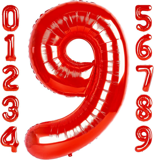 Regine Switzerland 40-Inch Red Number 9 Balloon - Perfect for Birthday Parties, Weddings & Graduations