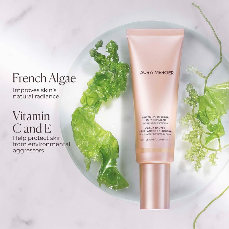 Laura Mercier Tinted Moisturizer Light Revealer Natural Skin Illuminator with SPF 25: All Day Hydration, Ultra-Sheer Coverage, Luminous & Radiant Finish, Skin Tint, Petal