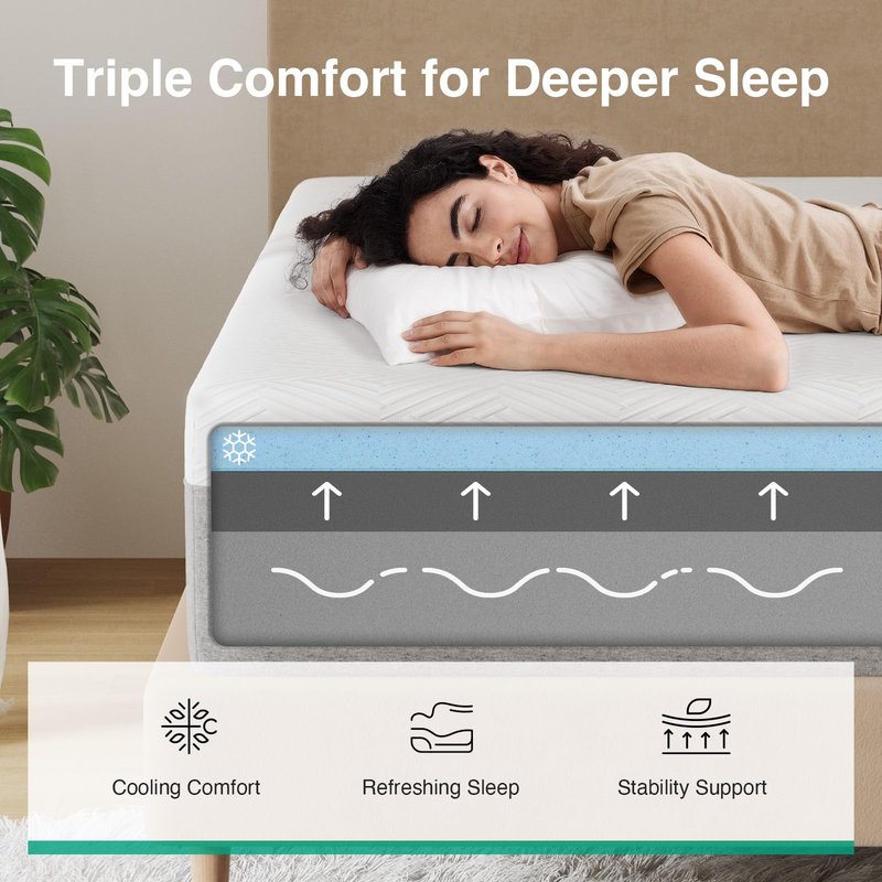 Novilla Memory Foam Mattress Full, 10 inch Full Mattress with Gel Foam for Comfortable Sleep & Pain Relief & Body Support, CertiPUR-US Certified
