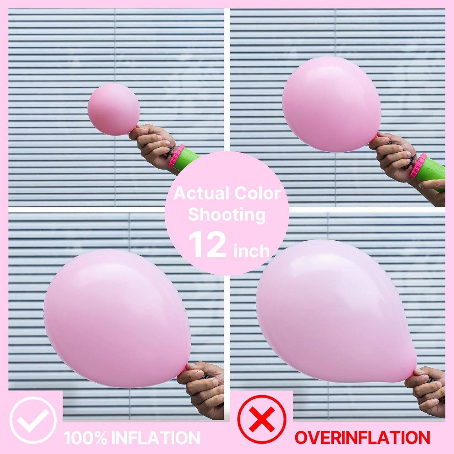 PartyWoo Baby Pink Balloons - 101pcs 12 Inch Pastel Latex Helium Balloons for Baby Showers & Parties