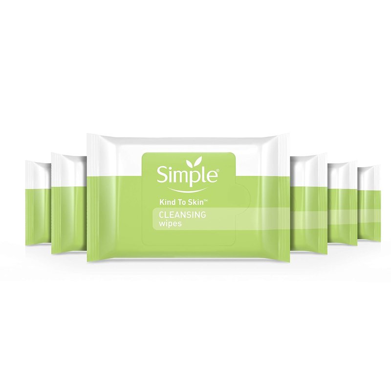 Cleansing Wipes for Makeup Removal - Gentle, Fragrance-Free Face Wipes | 25 Count, White, Pack of 6