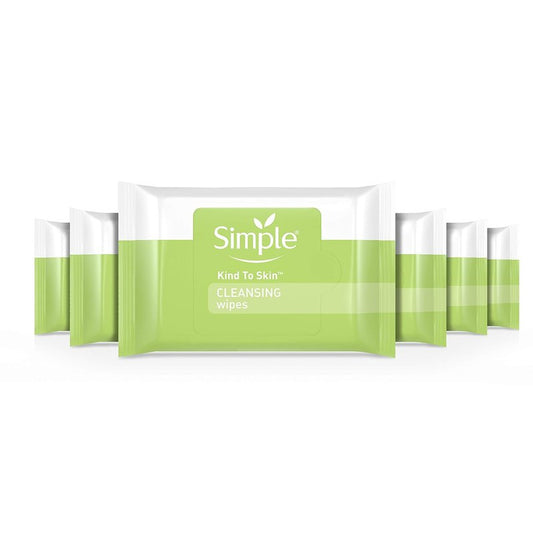 Cleansing Wipes for Makeup Removal - Gentle, Fragrance-Free Face Wipes | 25 Count, White, Pack of 6