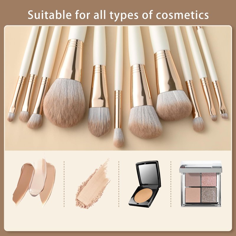Makeup Brushes, 11pcs Makeup Brusheas Set with Wooden Handle, Include Foundation, Concealer, Blush, Eyeshadow, Eyeliner, Powder, Highlighter, Blending, Face Brush Set