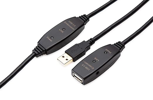 MutecPower 50 Feet Active USB Extension Cable 2.0 Male to Female with 2 Extension chipsets Signal Booster - Active Extension/Repeater Cord 15 Meters / 50 Feet