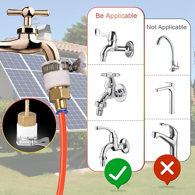 Water Fed Pole Kit 35 FT Adjustable Solar Panel Cleaning Kit Cleaner Tool for Window Glass Roof Outdoor Glass Brush Window Washing Equipment (35FT)