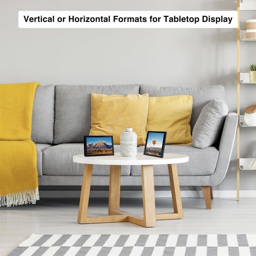 8.5x11 Picture Frame Set of 3 for Certificate Poster and Photo, Horizontal and Vertical Formats for Wall Hanging or Tabletop, 8.5x11 Wall Photo Frame with Shatter Resistant Plexiglass, 3 Pack, Black
