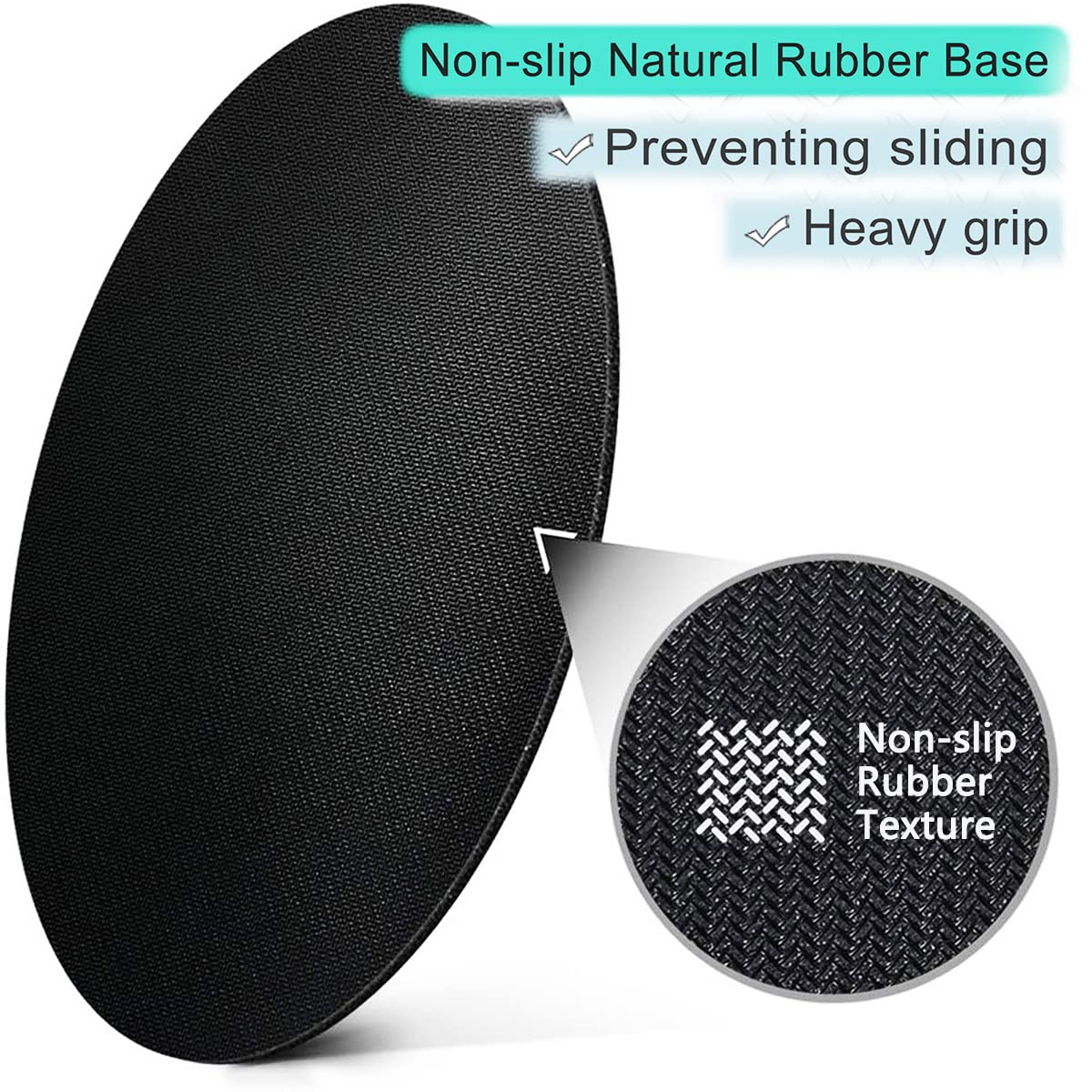 ITNRSIIET Round Mouse Pad with Stitched Edge Premium-Textured Waterproof Non-Slip Rubber Base Desktop Protection Mat Diameter 8.7 inches, Black Grey Marble