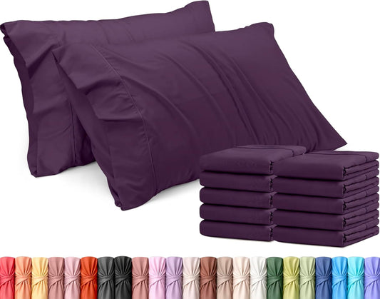 Utopia Bedding Queen Pillow Cases - 12 Pack Soft Brushed Microfiber | Fade Resistant 20 x 30 Inches (Purple)