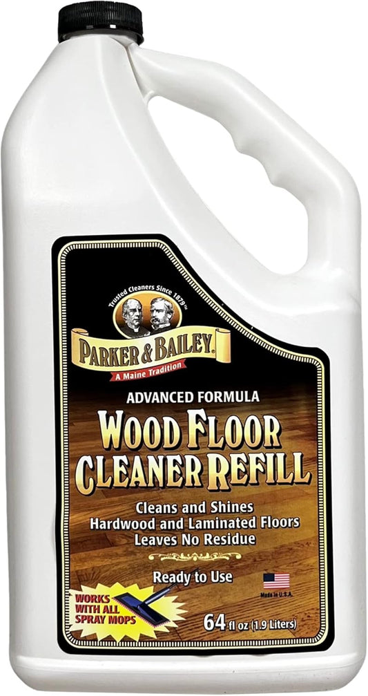 Parker & Bailey Wood Floor Cleaner - Natural Shine Restorer for Hardwood & Laminate Floors | 64oz
