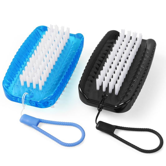 Nail Brush for Cleaning Fingernails, Larbois 2 Pack Two-Sided Extra-Wide Fingernail Brush for Cleaning Stiff Bristles Nail Scrubber Brush Mechanic Hand Scrub Brush with Hanging Rope