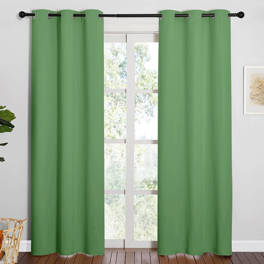 NICETOWN Blackout Curtains - Forest Green Thermal Insulated Drapes | 84 Inches Long, 2 Panels, 34 Inches Wide