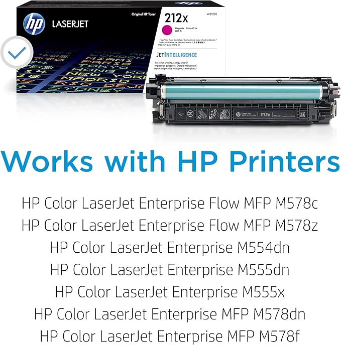 HP 212X Magenta High-Yield Toner Cartridge | Works with Color LaserJet Enterprise M554, M555, MFP M578 Series | W2123X