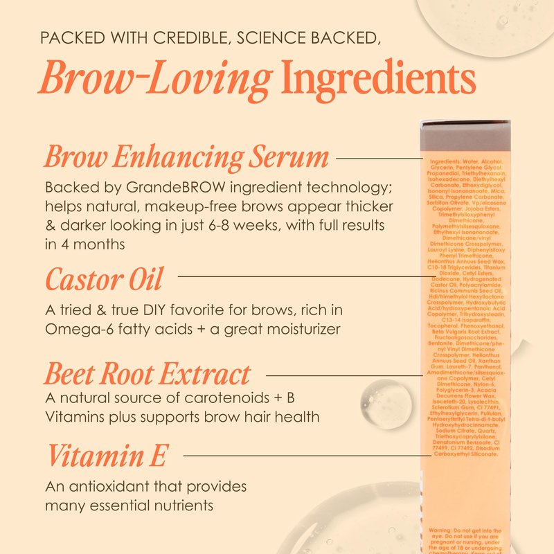 Grande Cosmetics GrandeBROW 2-in-1 Tinted Brow Gel + Brow Enhancing Serum for Thicker & Darker-Looking Eyebrows, Shape & Fill Brows, with Castor Oil & Mini Fibers - Medium, Travel Size (0.07 fl oz)